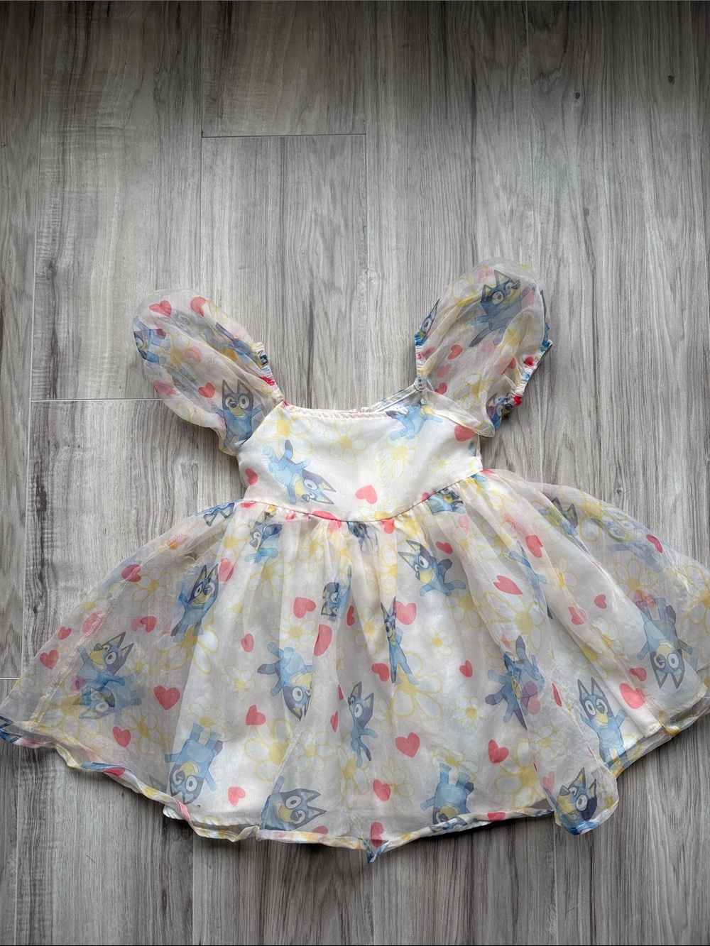 Girls BLUEY Cream Mesh Dress